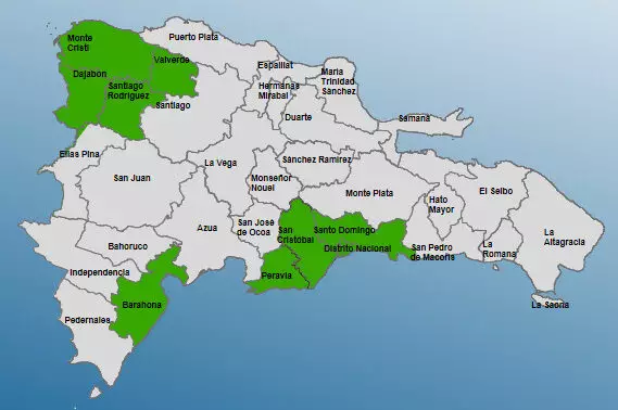 COE eleva a 9 las provincias en alerta verde
