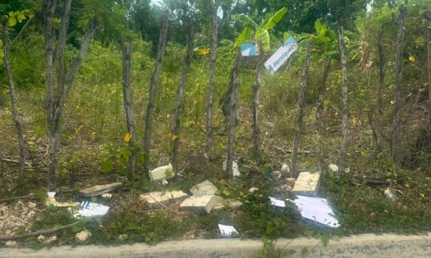 PERSONAS INESCRUPULOSAS, SE ESTÁN DANDO A LA TAREA DE DESTRUIR LETREROS DE PROMOCIÓN INMOBILIARIA EN NAGUA