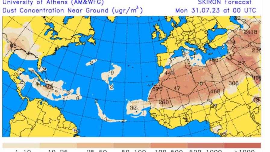 Polvo del Sahara y temperaturas de hasta 38 °C incidirán este lunes sobre el país