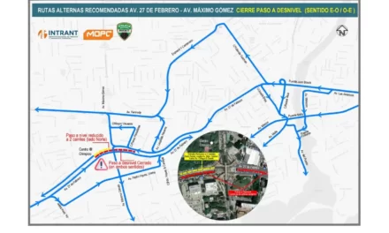 Anuncian desvíos y medidas para viabilizar tránsito avenida 27 de Febrero con Máximo Gómez