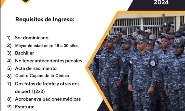 Comisión Evaluadora de la Policía Nacional estará el día 20 en Nagua para nuevos aspirantes.