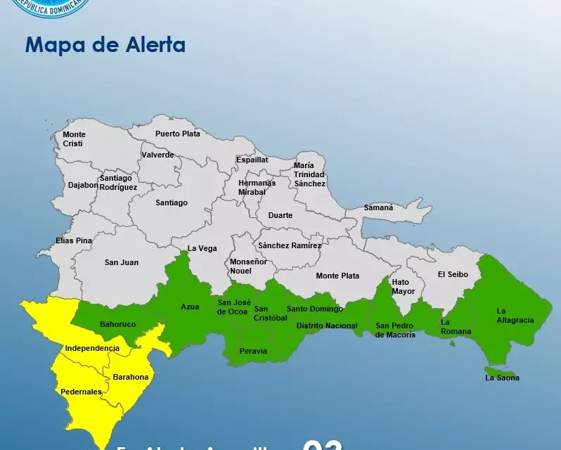 COE emite alerta para 13 provincias por vaguada