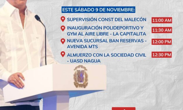 Presidente Luis Abinader supervisa los trabajos del malecón de Nagua
