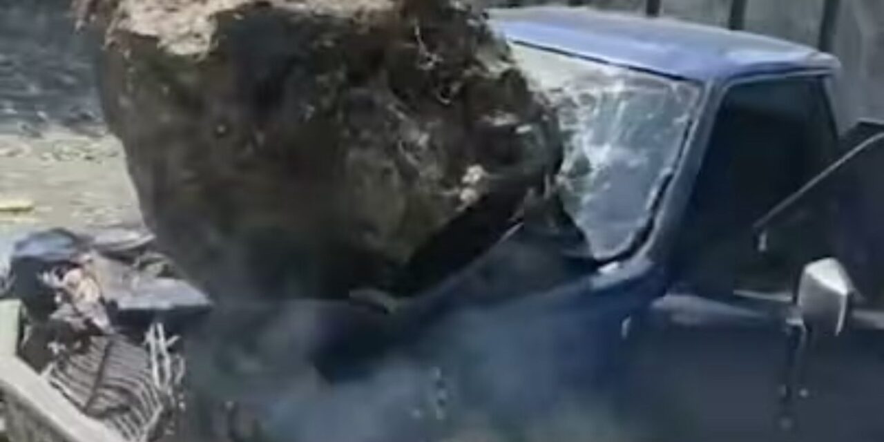 Desprendimiento de gran roca causó accidente en Jarabacoa