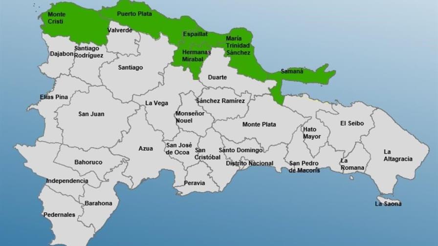 Seis provincias del Cibao declaradas en alerta verde por lluvias este miércoles