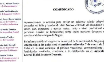 ADP Nagua fija retorno a clases para el 7 de enero y difiere de calendario oficial de la regional 14 y MINERD