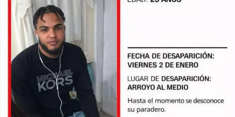 Reportan desaparecido a joven de 23 años en la comunidad de Arroyo al Medio, Nagua