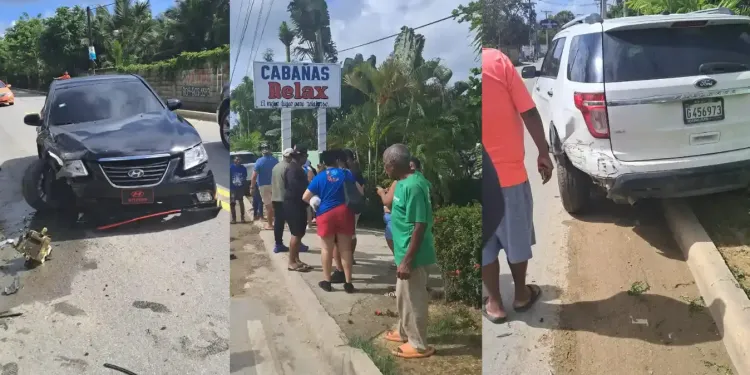 Accidente de tránsito se registra en carretera El Factor–Nagua; dos vehículos involucrados
