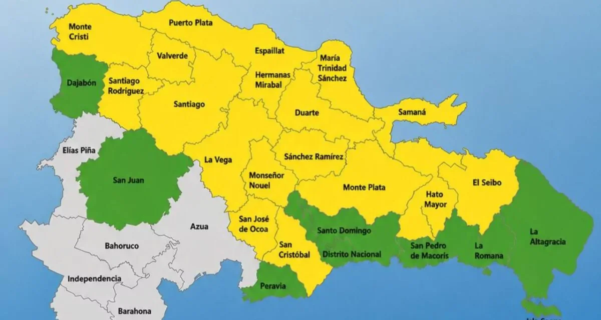 Vaguada mantiene 18 provincias en alerta amarilla y 8 en verde