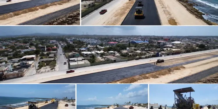 Avanza asfaltado del Malecón de Nagua para habilitar primera etapa este mes